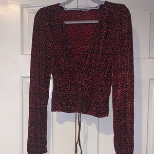 Stylish Red and Black Women's Top